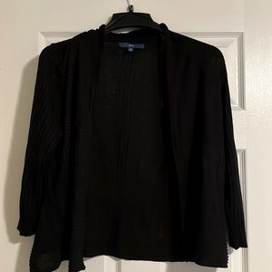 3/4 length black cardigan